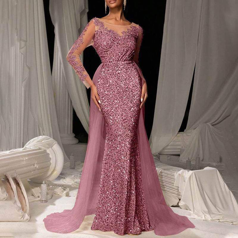 Women's Dance Lace Party Evening Dress Pink