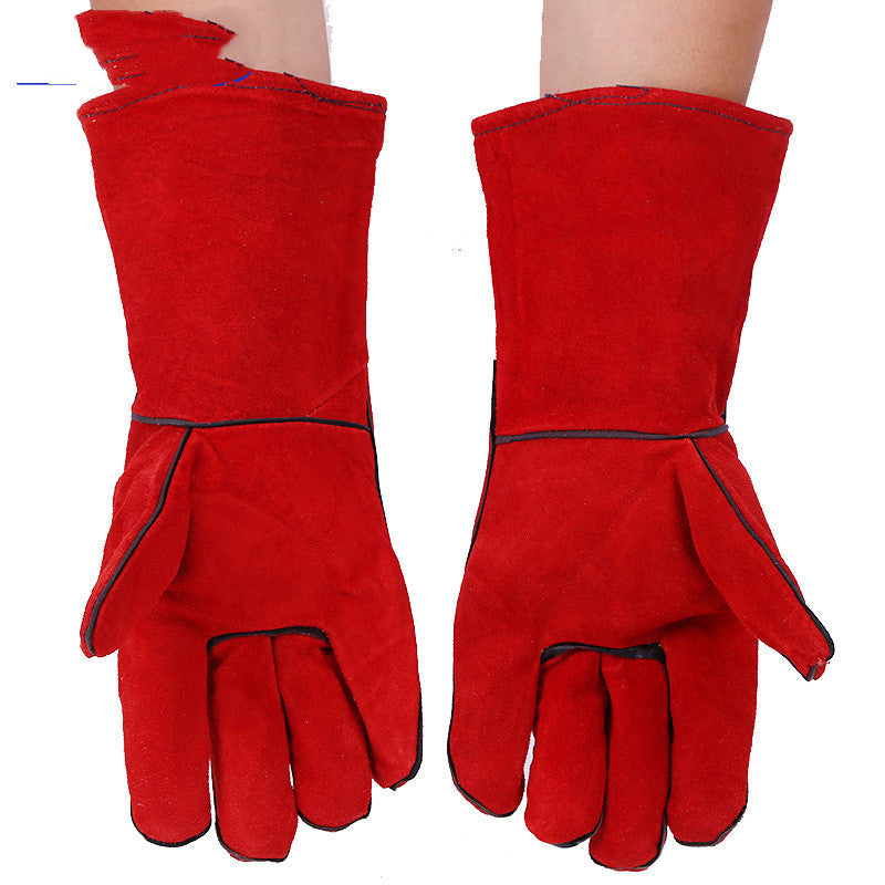 Welding Gloves Cowhide Gloves Red