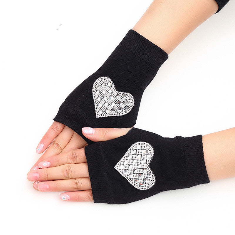 Cotton Gloves Elastic Small Gloves Leak Heart One size