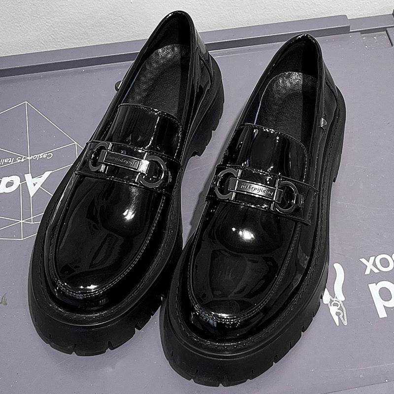 Black Hairstylist Korean Style British Casual Slip-On Shoes Black