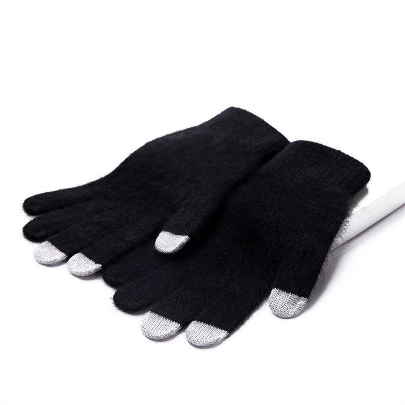 Gloves are divided into five fingers plus velvet gloves Black