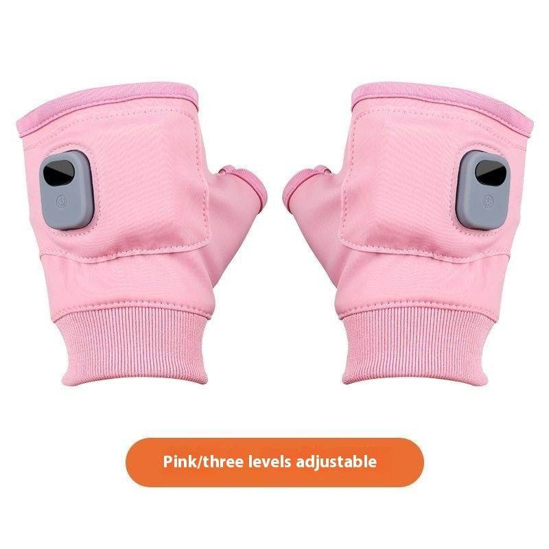 Comfort Warm Gloves Electric Winter Heating USB Rechargeable Smart Warm Winter Gloves For Skiing Cold Weather Driving Hiking Pink Digital Display Third Gear