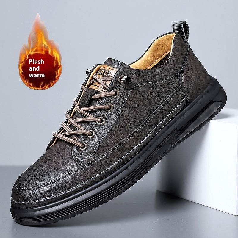 Cotton-padded Shoes With Velvet Sports Casual Borad Shoes Brown With Velvet Cotton Shoes