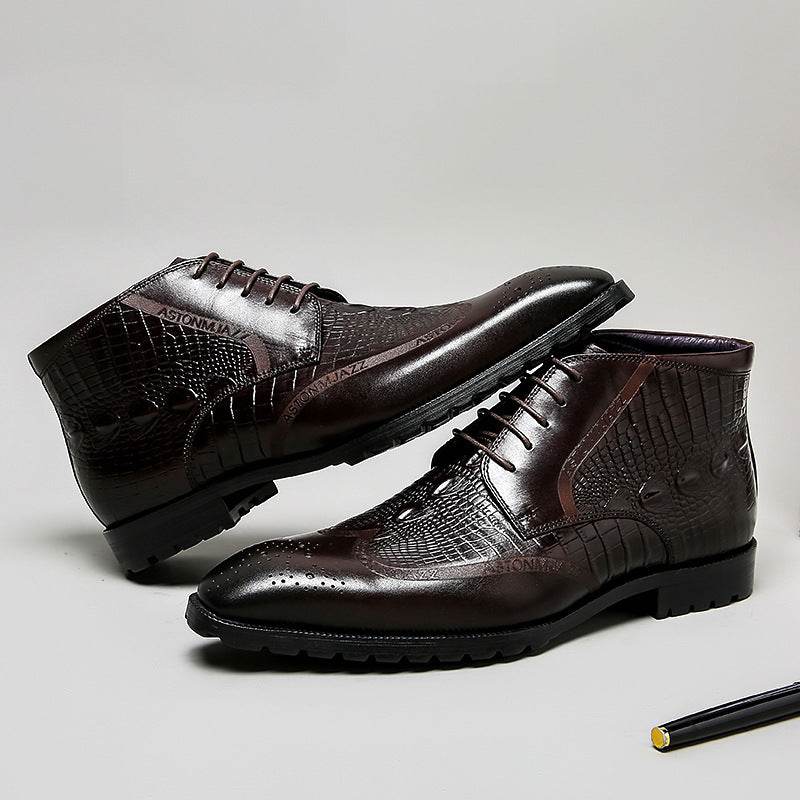 Doc Martens For Men Comfortable Breathable Cowhide Dark coffee