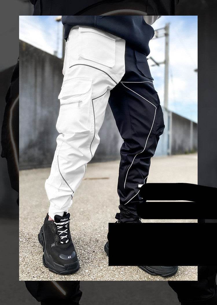 Autumn new casual pants men's Korean fashion brand White black