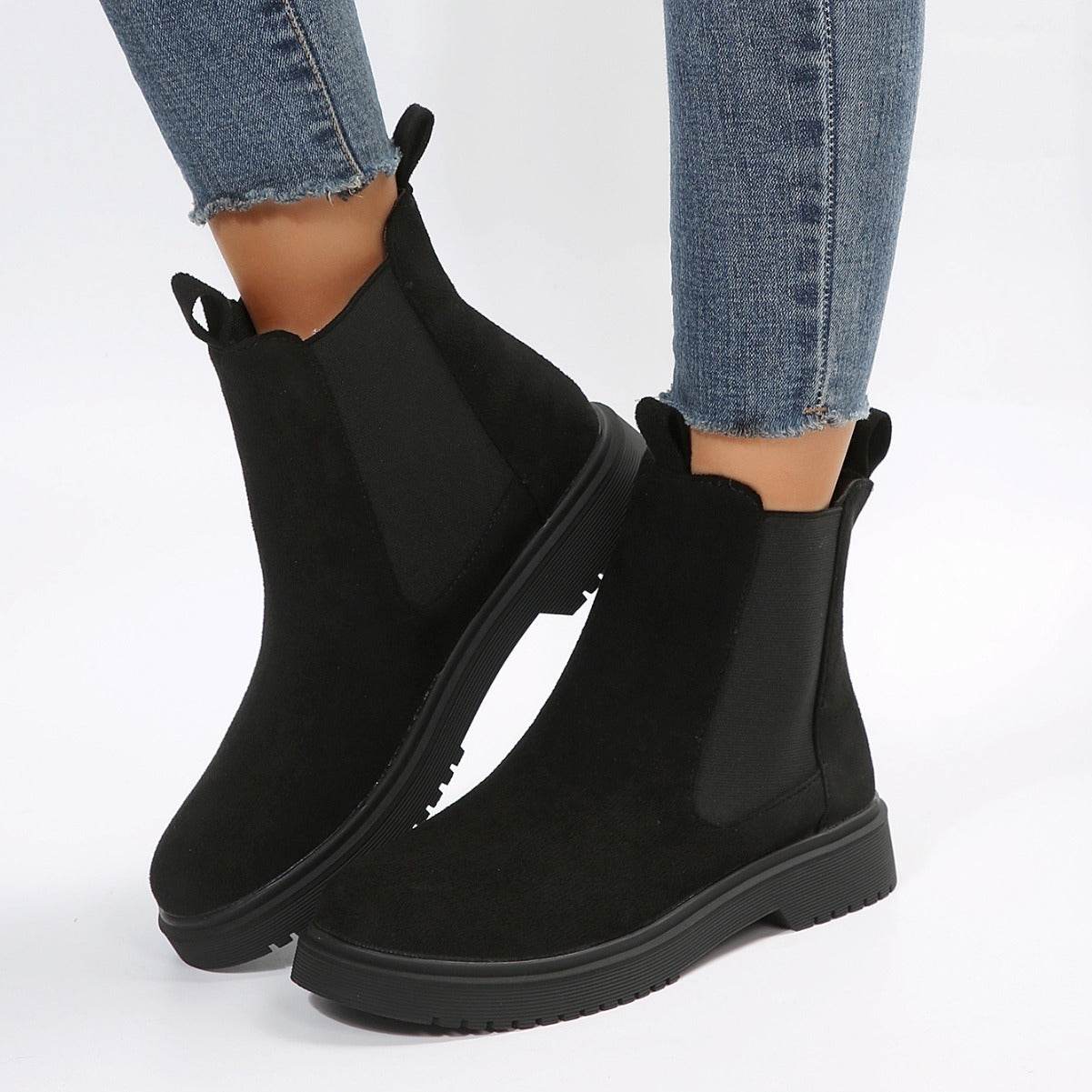 Women's Casual Fashion Soft And Comfortable Outdoor Fashion Boots Black