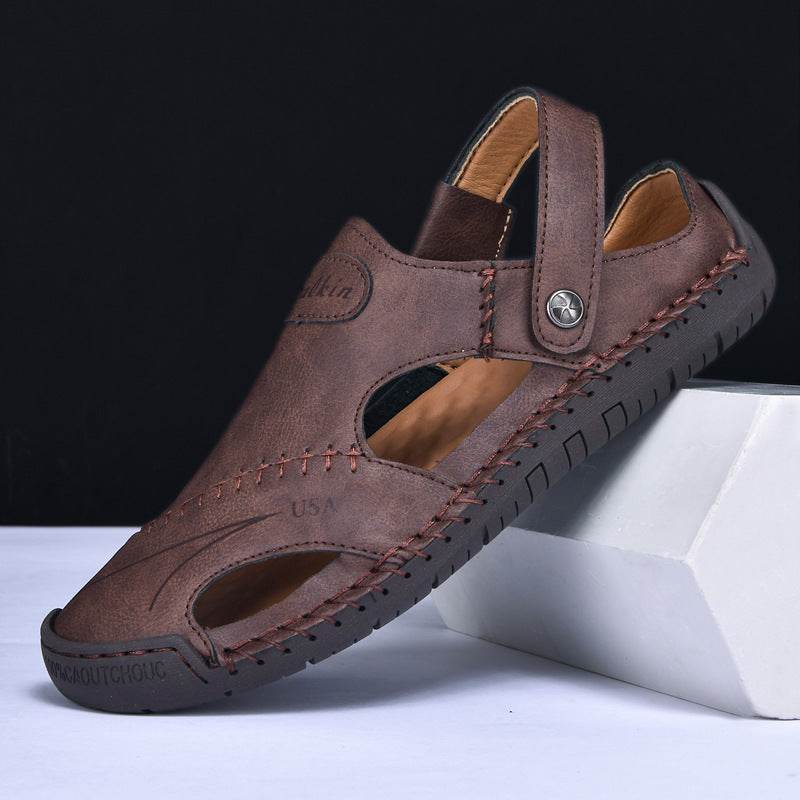 Men's Sandals Outdoor Leisure Dual Purpose Dark Brown