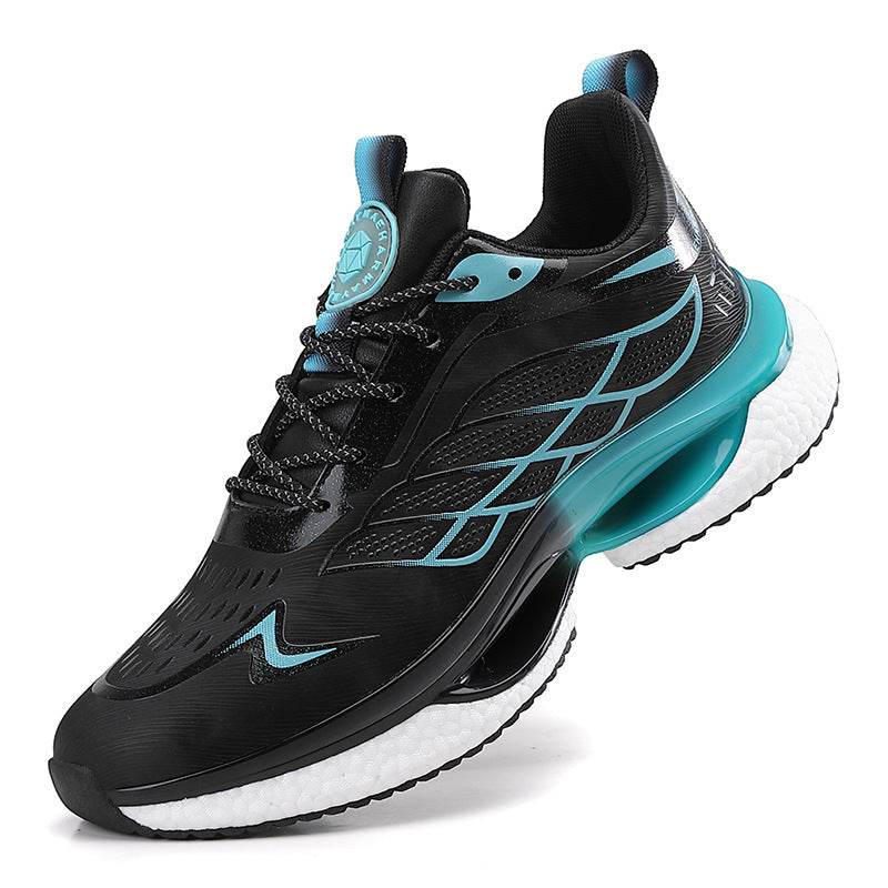 Sneaker PU Leather Composite Bottom Casual And Lightweight Running Shoes Black Green Leather Surface