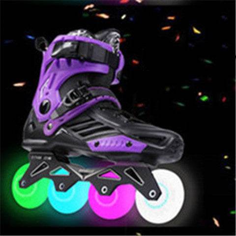 Inline Skates For Men And Women Black and purple flashing whee