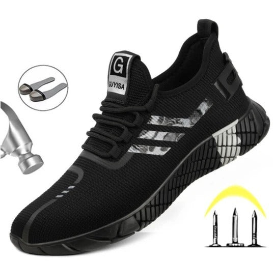 Men's flying mesh safety shoes