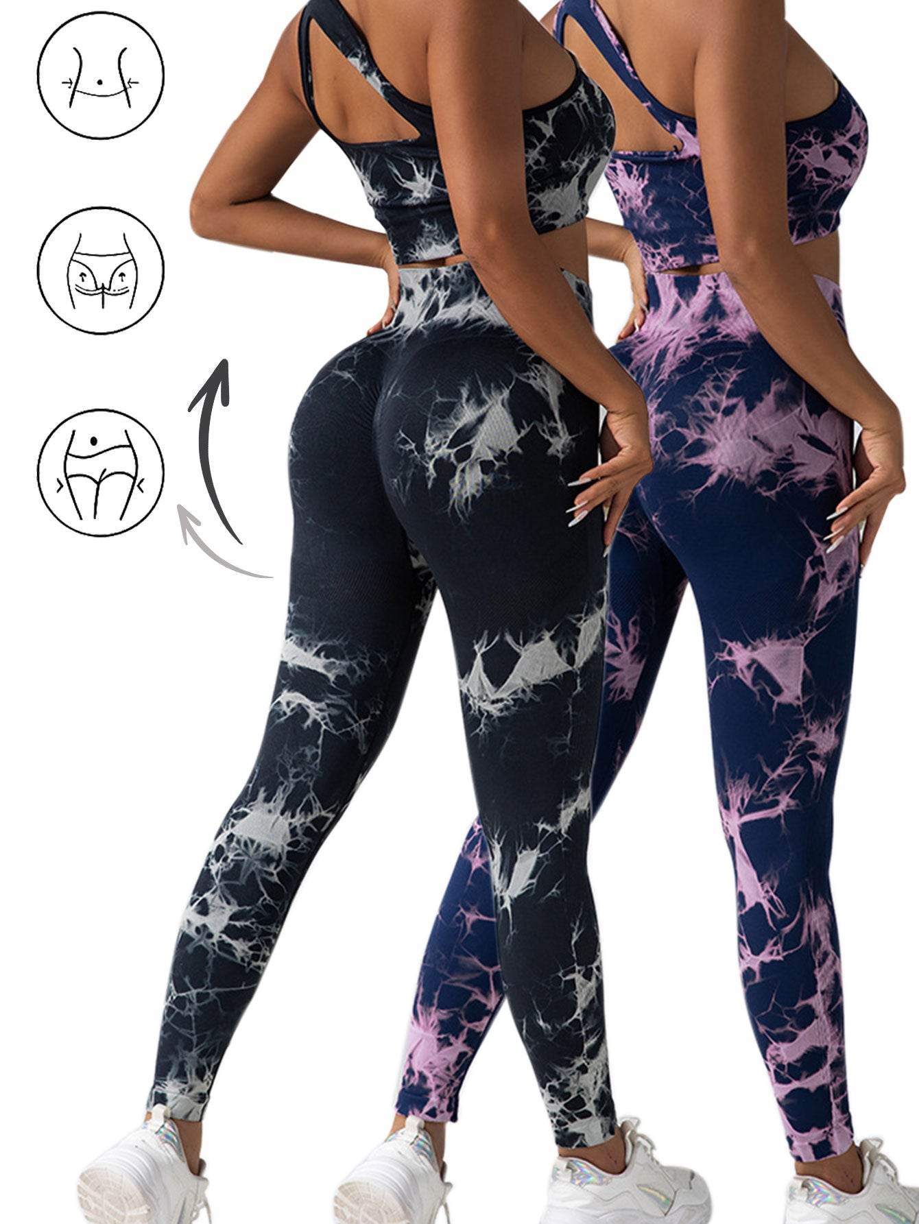 2pack Tie-dye Yoga Pants Seamless Yoga Pants