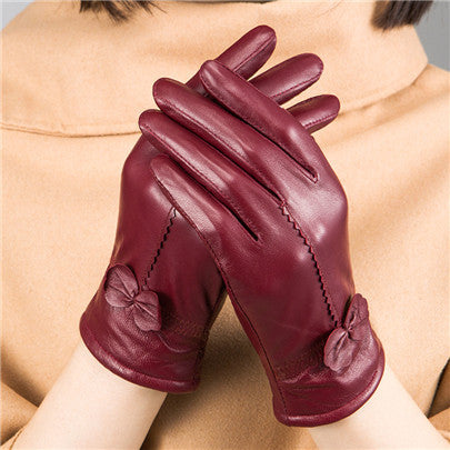 Woman Gloves Claret Red