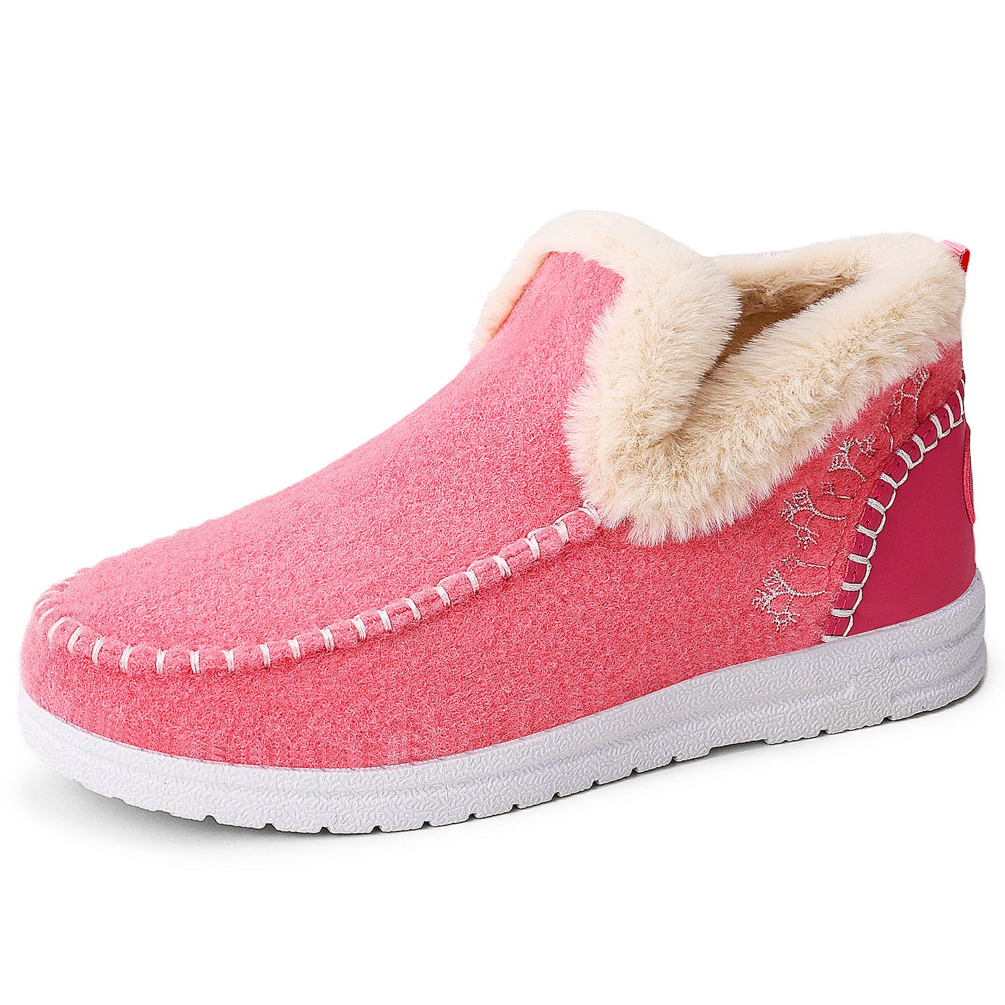 Cold-proof Female Lightweight Simple Cotton Boots Rose Red