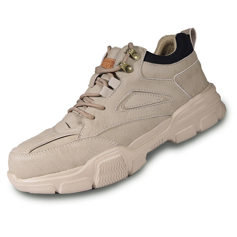 Men's Breathable Soft Bottom Protective Safety Shoes Sand Color