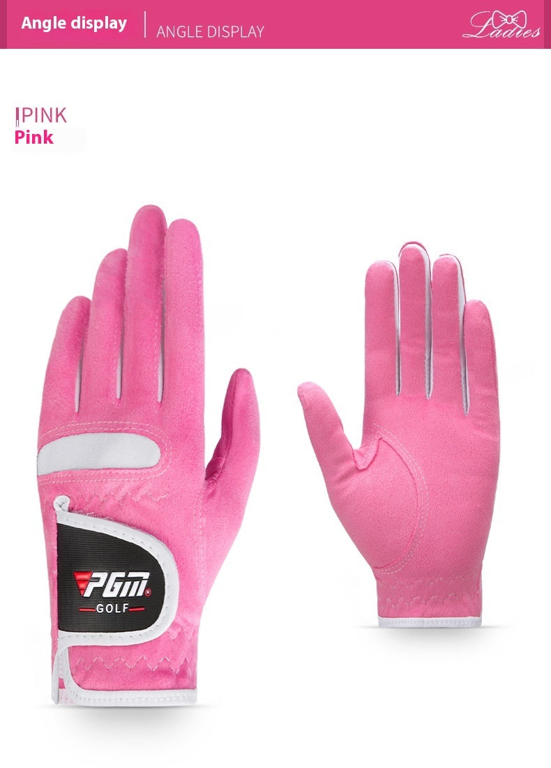 Golf Gloves Women's Microfiber Sports Gloves Pink