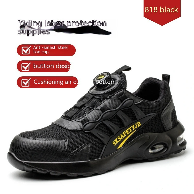 Safety Shoes Men's Flying Woven Breathable Type Safety Shoes Rotating button style Rotating button style