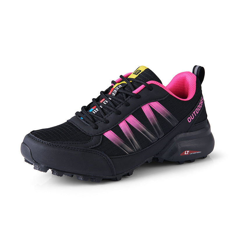 Mountaineering Rock Climbing Hiking Casual Sneaker K200 Black Rose Red
