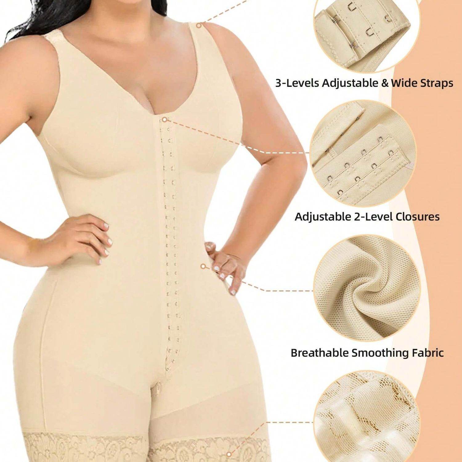 Fajas Colombianas Women's Shapewear, Full Body Sculpting After Abdominal Control, Hip Lifter With Zipper Crotch, Women's Fitness Set,- Prohibition Of Selling On The Amazon Platform