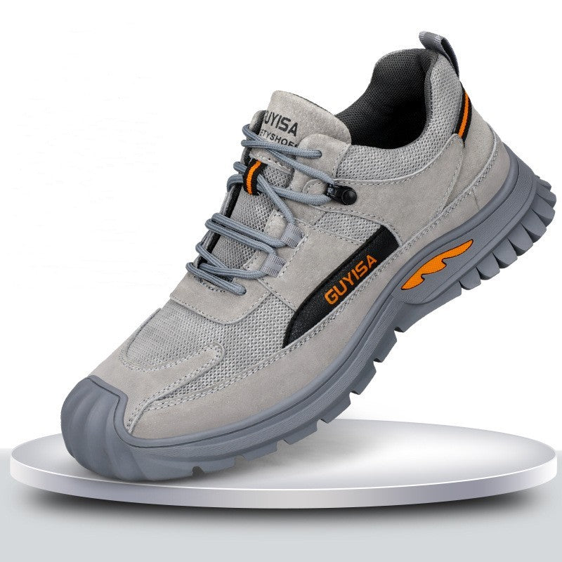 Anti-smash And Anti-puncture Steel Baothead Comfortable Soft Soled Safety Shoes Grey