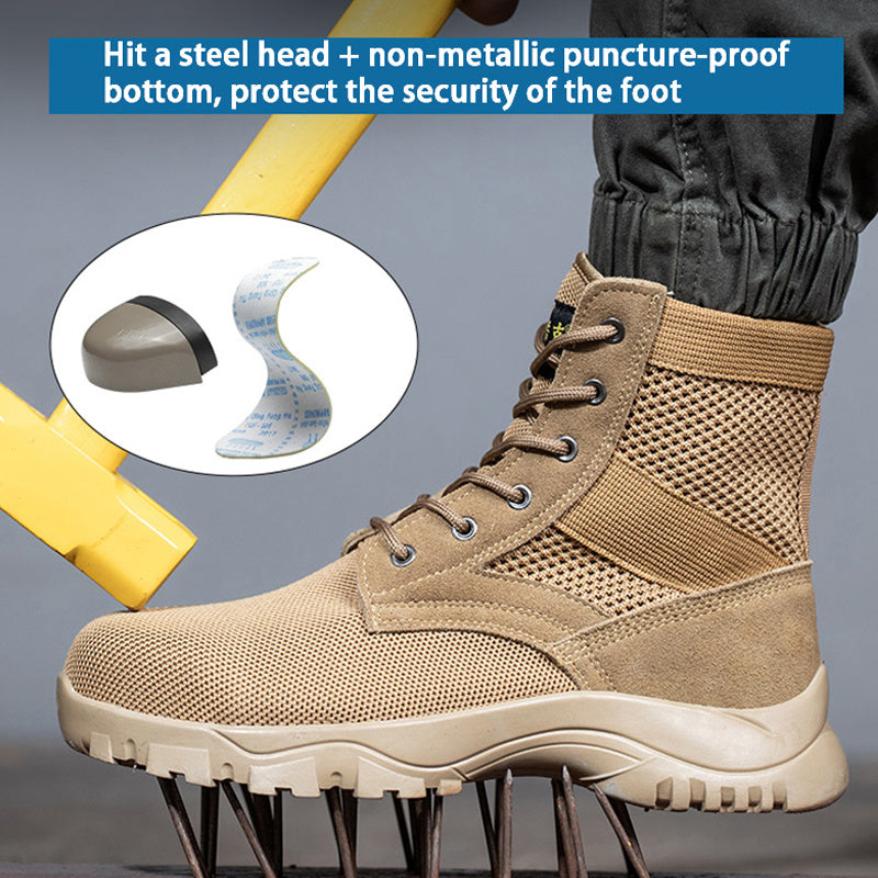 Men's Casual Breathable Anti-smashing Anti-piercing Safety Shoes