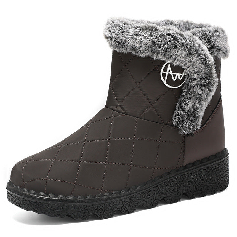 Women's High-top Soft Bottom Outdoor Snow Boots DZ GM 996 Brown
