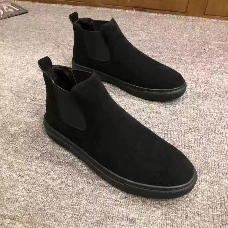 Autumn And Winter Warm Men's Casual All-matching Korean Cotton Shoes 860 Black
