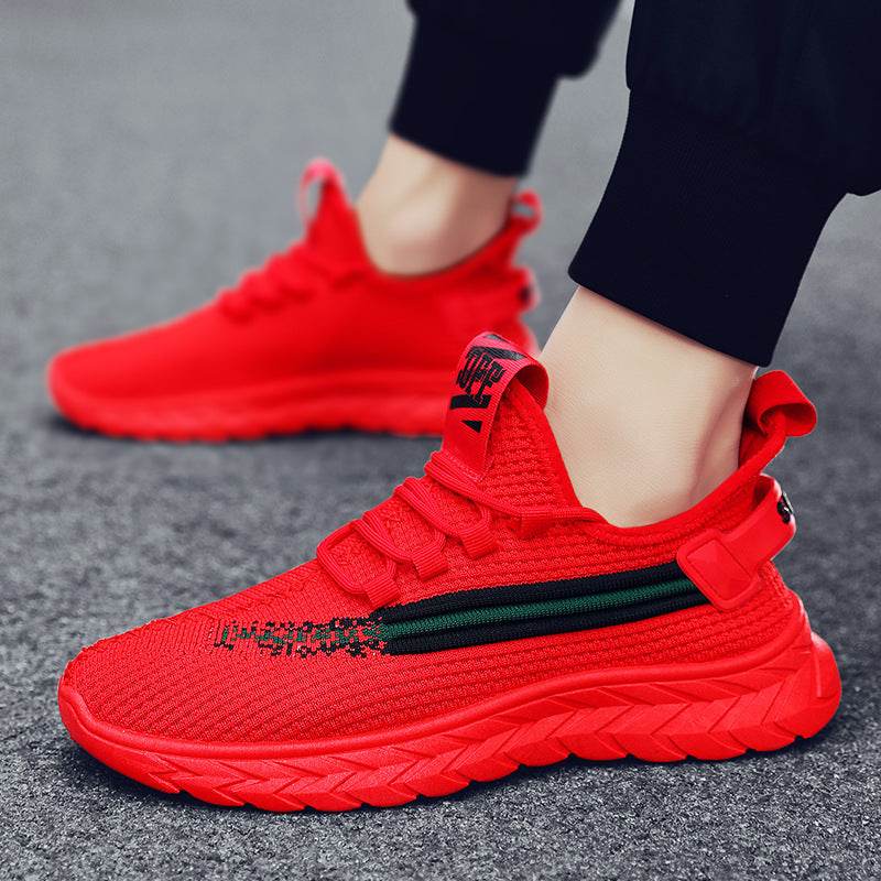 Summer Breathable Men's Sneaker Red Red