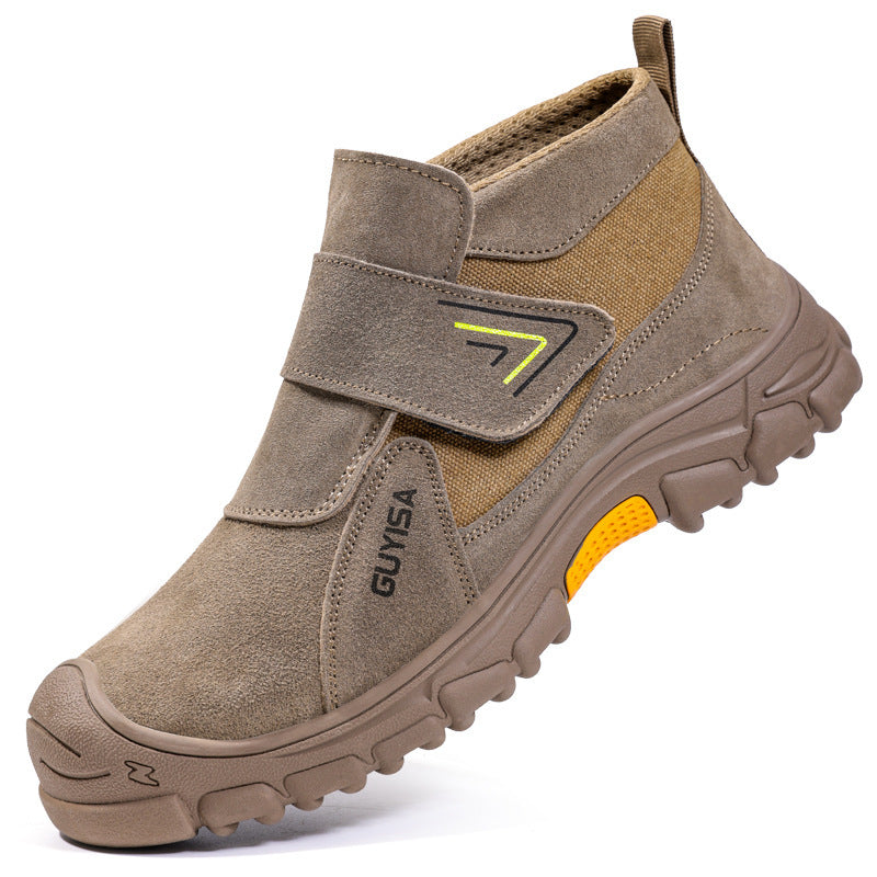 Fireproof Flower Safety Wear-resistant Steel Toe Cap Felt Buckle Welder Shoes The First