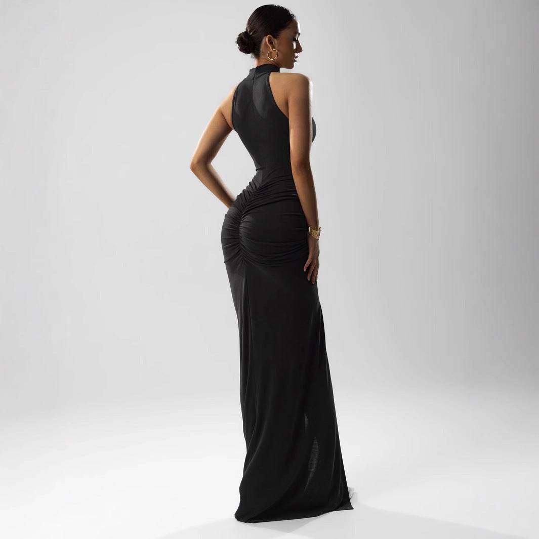 Women's Clothing Sleeveless Halter Skinny Sheath Long Dress