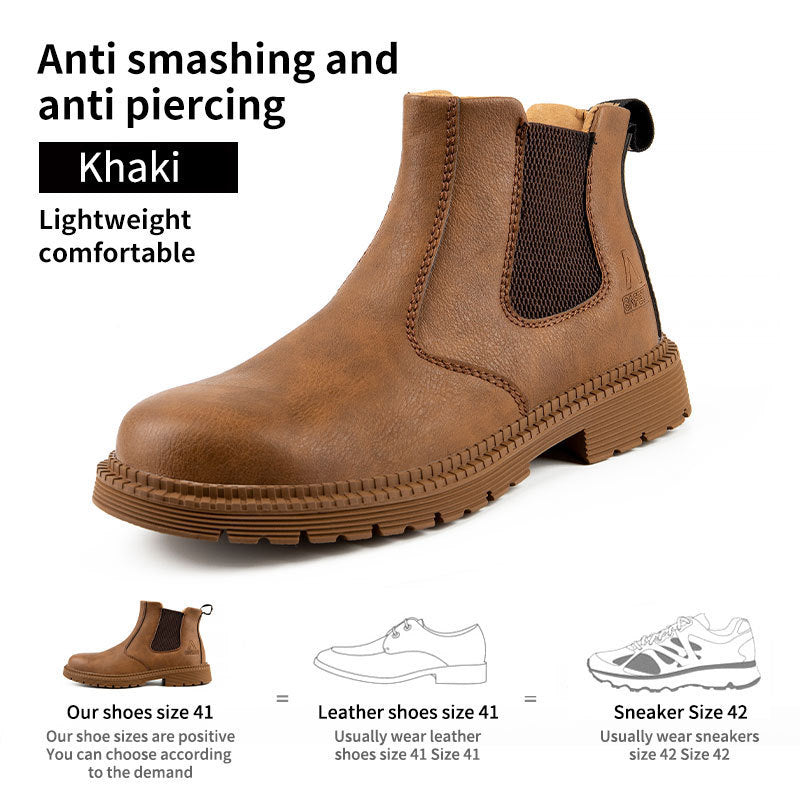 Non-slip, water-proof, oil-resistant and safety work safety shoes Khaki