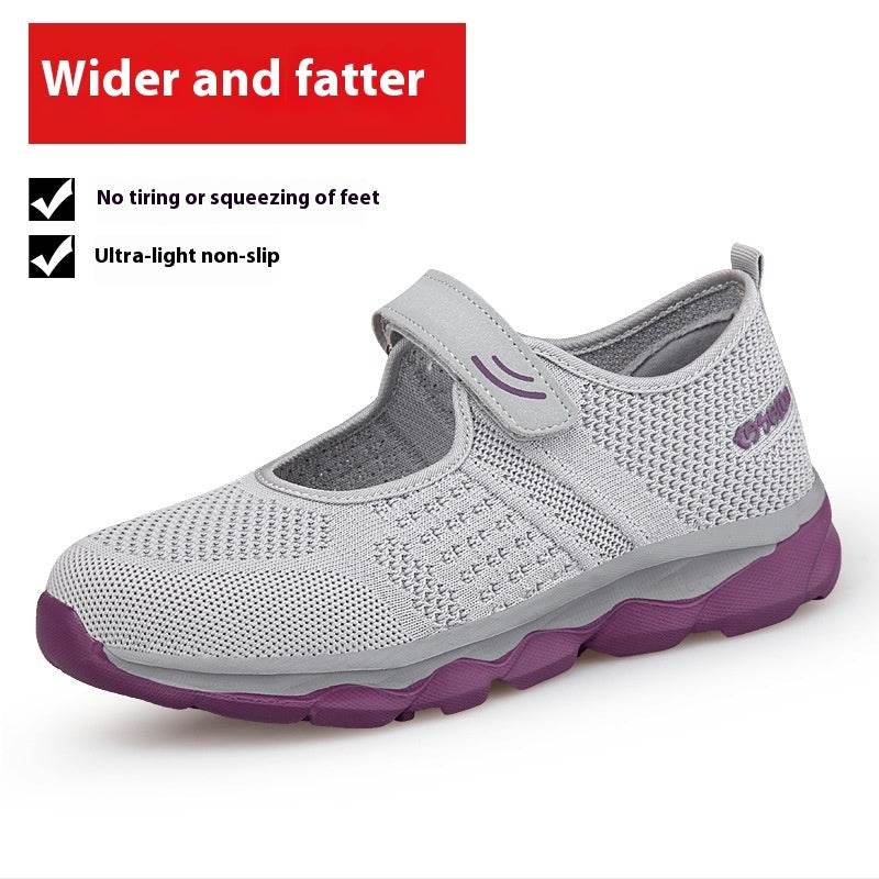 Soft-soled Square-mouth Cloth Shoes For Hallux Valgus Gray