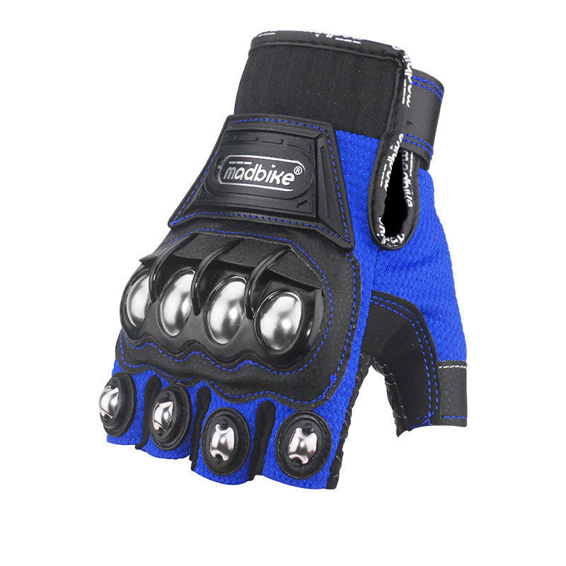 Madbike Gloves Motorcycle Half Finger Gloves Blue