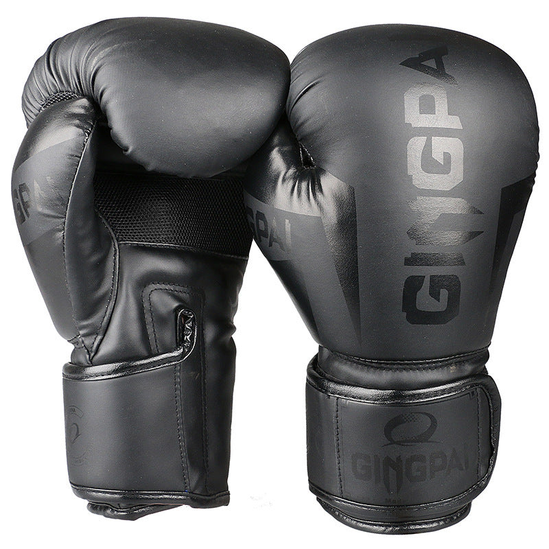 Boxing Gloves Sanda Gloves Training Boxing Glove Bright Black