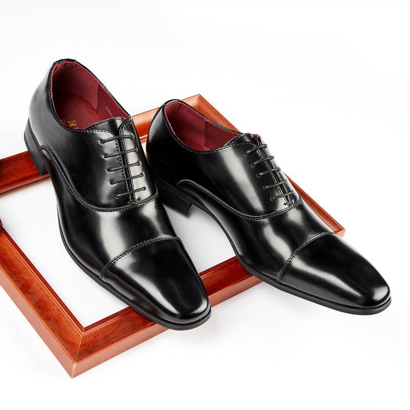 Business Leather Shoes Men's Three Leather Men's Single Shoes Casual Black