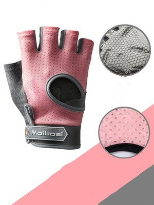 Weightlifting gloves breathable Pink grey
