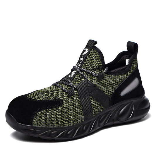 New Breathable Safety Shoes Men's Flying Knitting