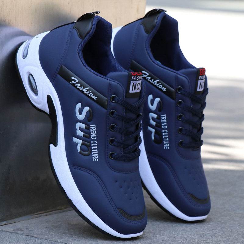 Autumn And Winter Leather Waterproof Shoes Non-slip Breathable Plus Size Men 8810 Blue Four Seasons