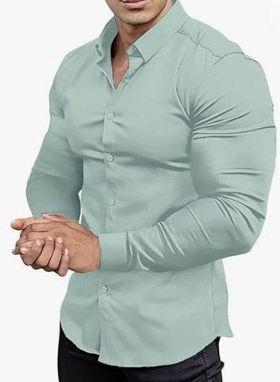 Men's Business Non-ironing Professional Anti-wrinkle Casual Shirt CS02 Light Green