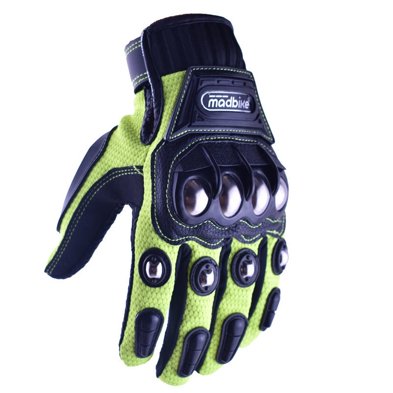 Alloy Protective Riding Gloves Electric Vehicle Protective Gloves Fluorescent green