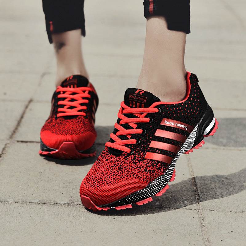 Casual Breathable Fly Woven Mesh Sneakers Red