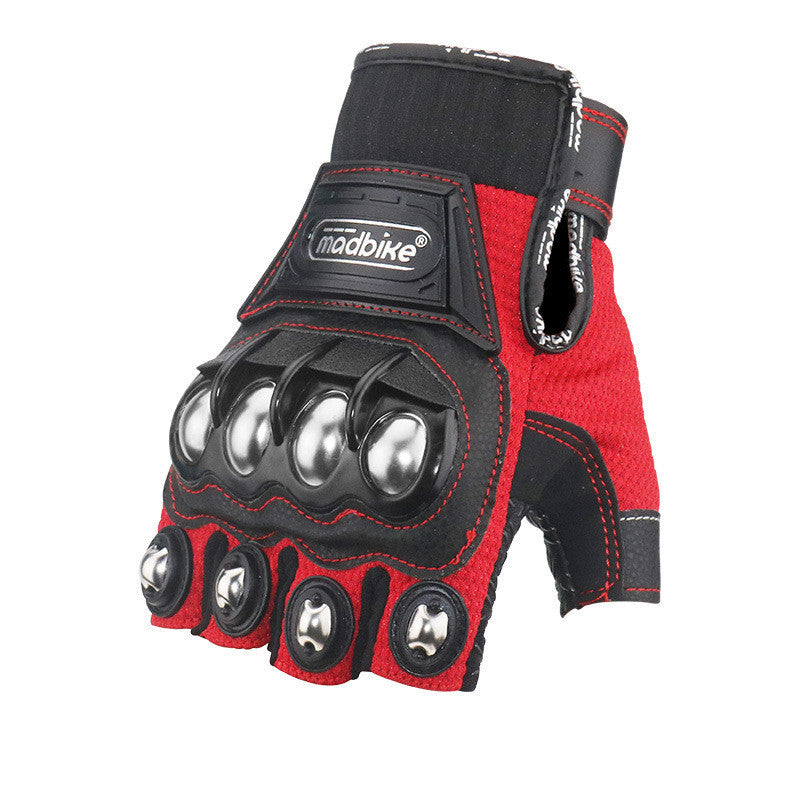 Madbike Gloves Motorcycle Half Finger Gloves Red