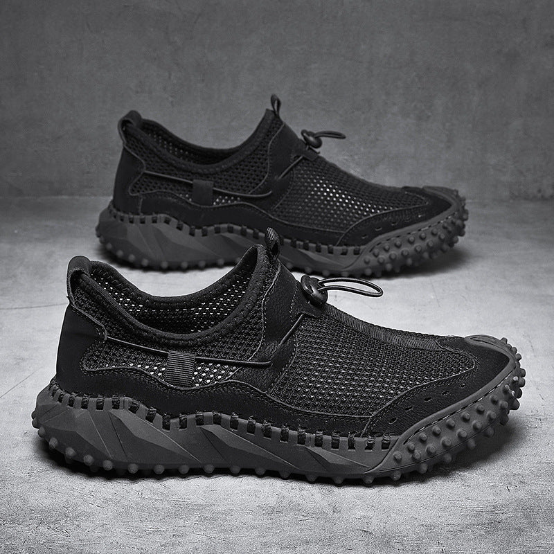 Plus Size Men's Mesh Breathable Casual Shoes Hollow Out 58100 Black