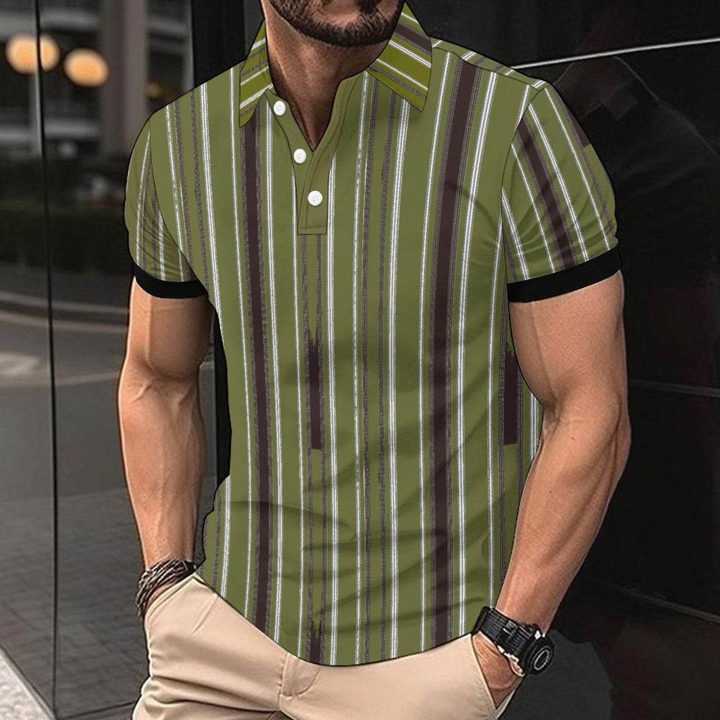Fashion Casual Men's American Printed Short Sleeve CD03342