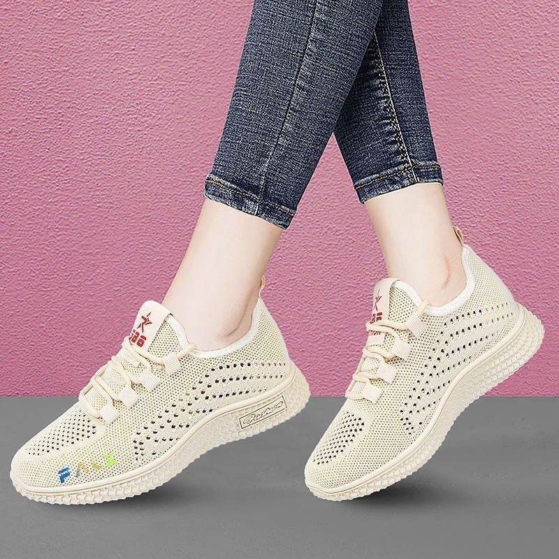 Flyknit Casual Sneaker Mesh Surface Platform Breathable Soft Sole Shoes