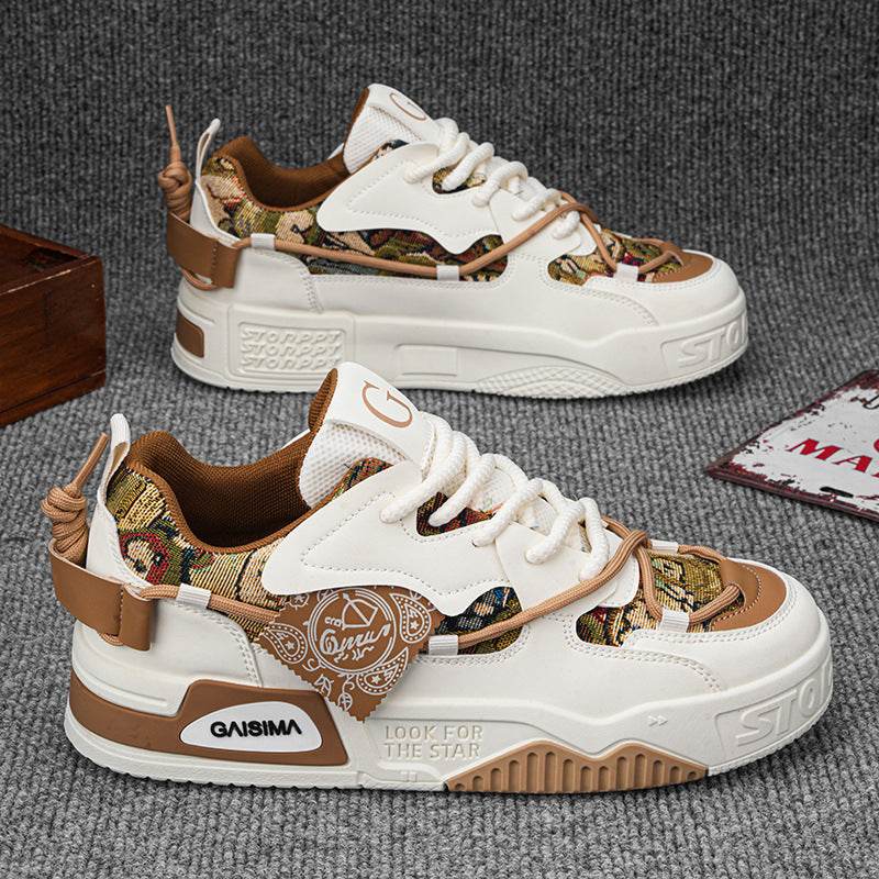 New Men's Versatile Casual Shoes Thick-soled Non-slip Khaki