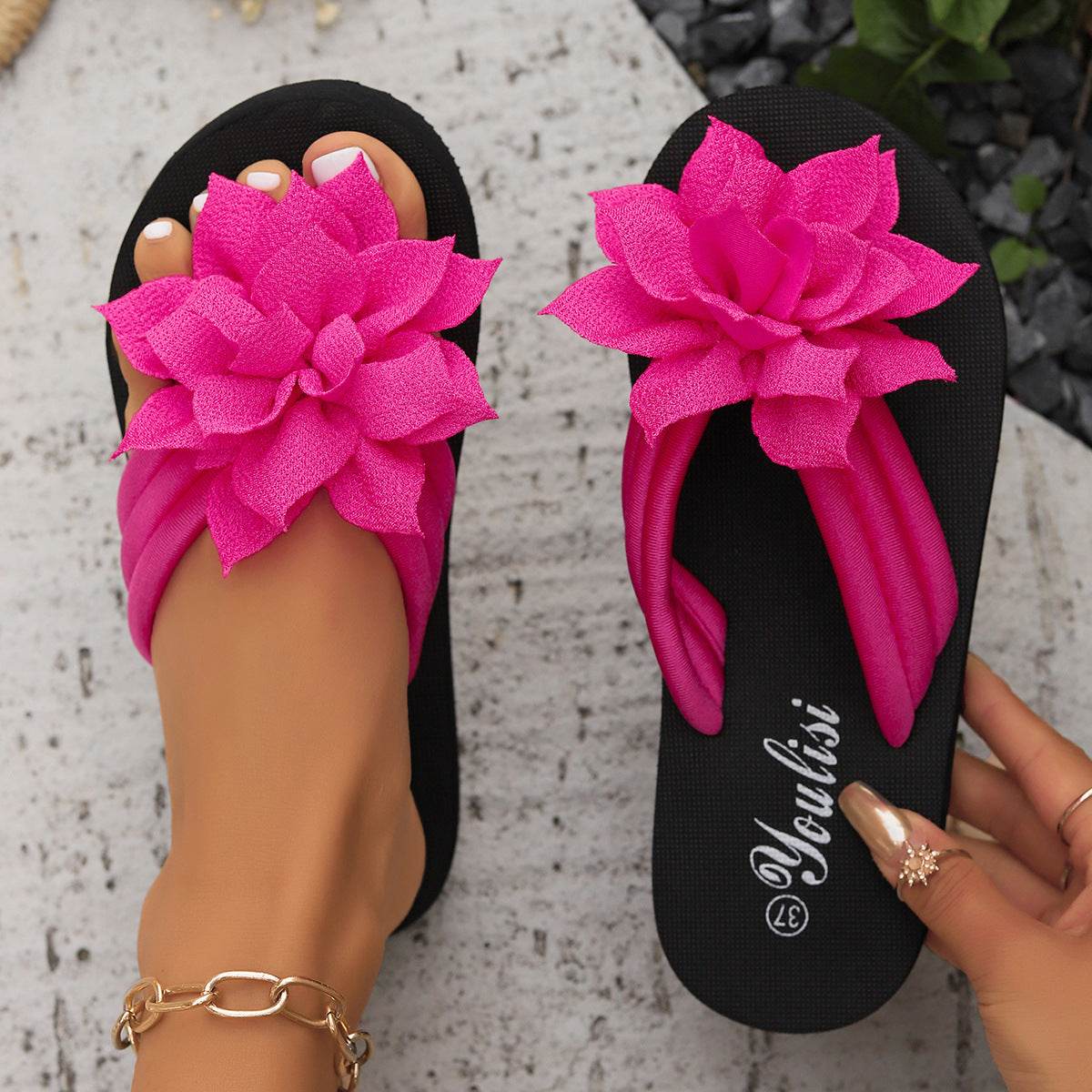 Flip Toe Flip-flops Female Plus-sized Plus-sized Peach