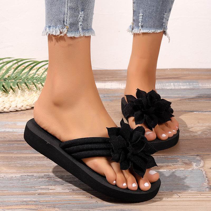Flip Toe Flip-flops Female Plus-sized Plus-sized Black