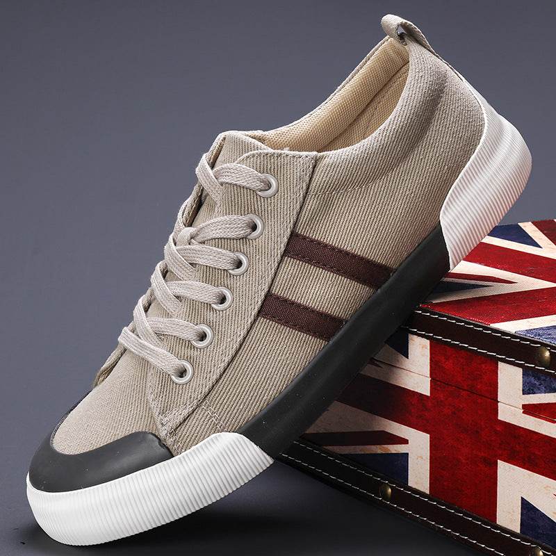Men's Canvas Shoes Lightweight Breathable All-match Low Top 24178 Khaki