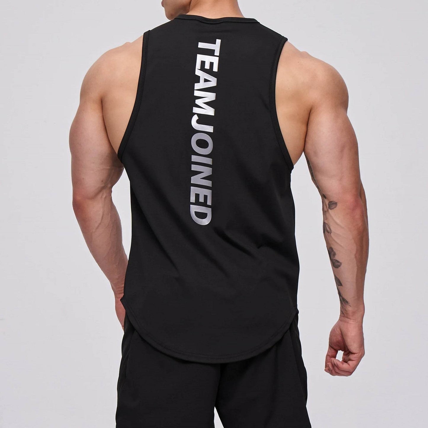 Fashion Slim Fit Breathable Sleeveless Shirt Men's Black