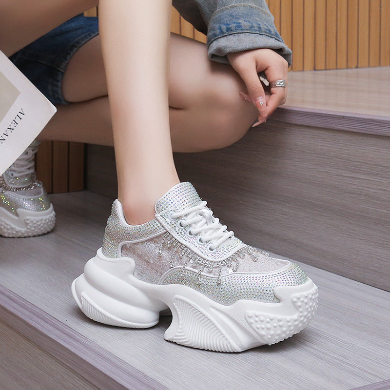 Rhinestone Shoes Female Sequin Platform Sneaker